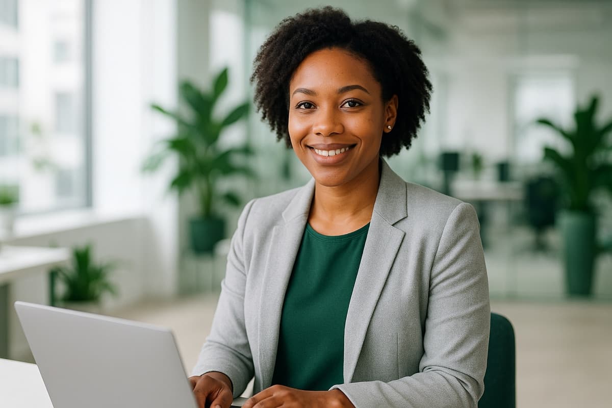 A professional Tech Xtra consultant working in a modern office